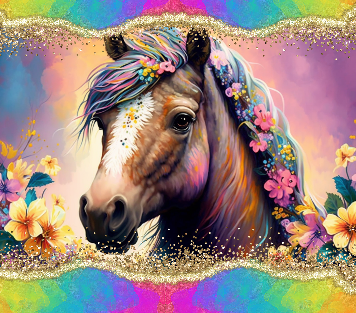Horse with Rainbow colors