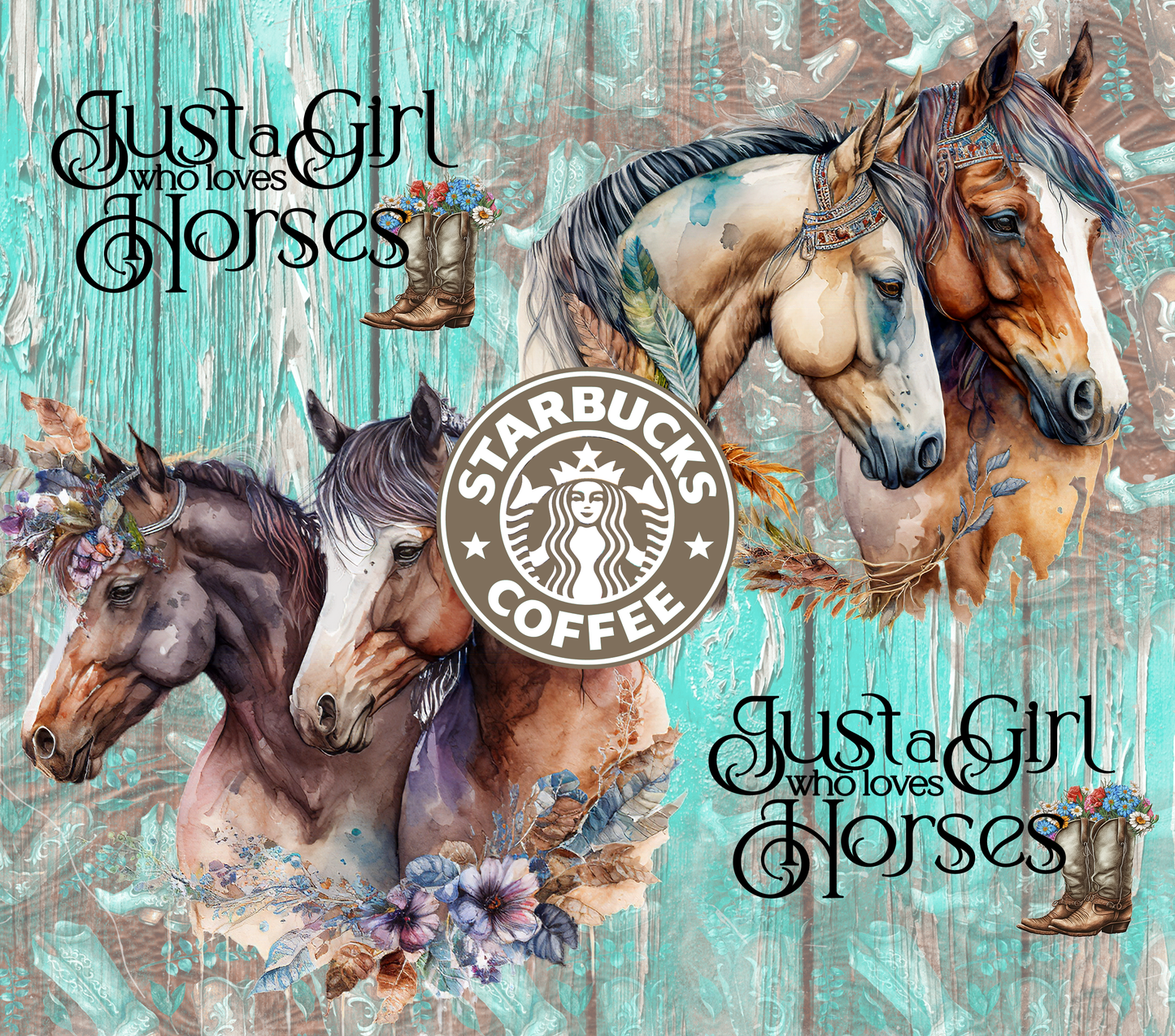 Starbucks logo with horses