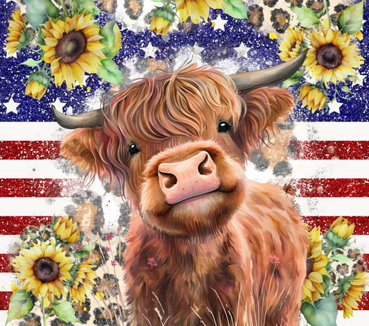 267 Calve with American flag background.