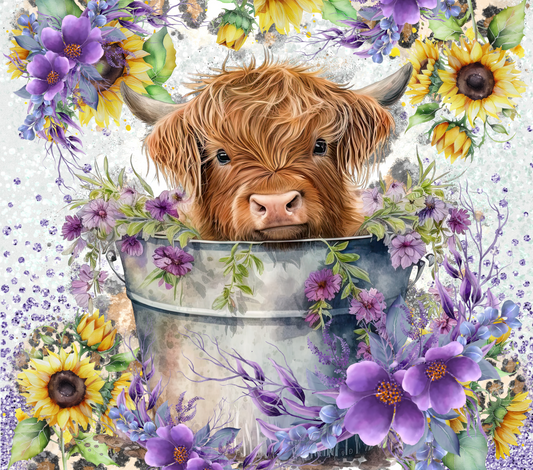 277 Calve in bucket with flowers