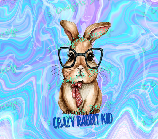 Crazy rabbit kid {blue, purple, white}